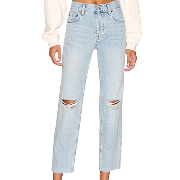 RAILS The Atwater Distressed Relaxed Slouchy Straight Light Denim Jeans- Size 25 - Picture 1 of 13